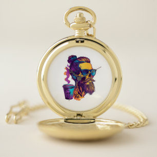 Caffeinated Skull � Funny Barista Skeleton Pocket Watch