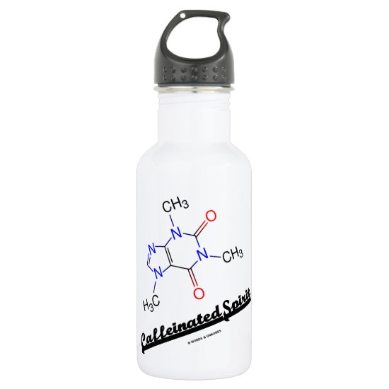 Caffeinated Spirit (Caffeine Chemical Molecule) Water Bottle