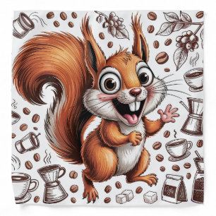 Caffeinated Squirrel Funny Coffee Lover Animal Bandana