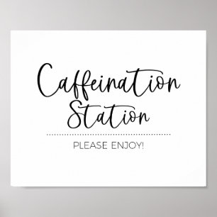 Caffeination Station, Coffee Espresso Bar Sign