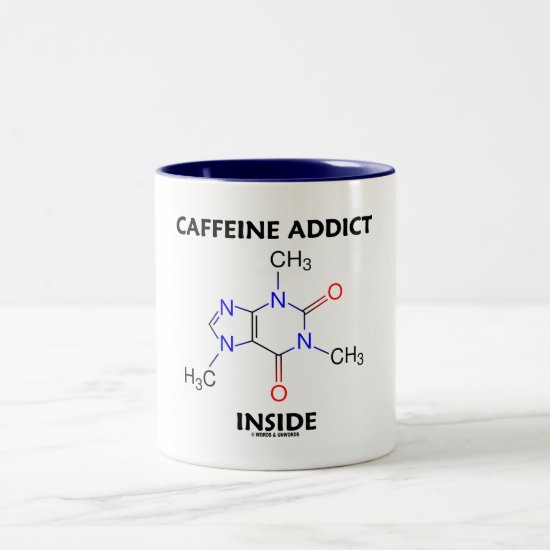 Caffeine Addict Inside (Caffeine Molecule) Two-Tone Coffee Mug