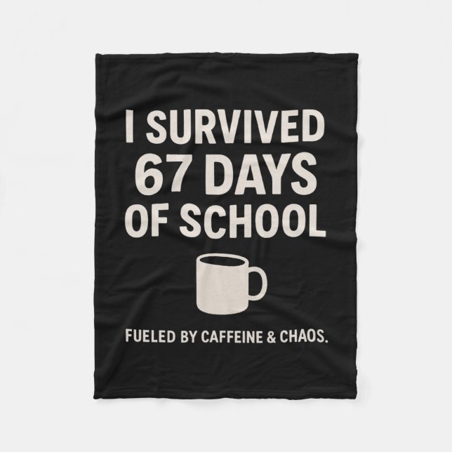 Caffeine And Chaos Funny Teacher Student 6-7 Meme  Fleece Blanket (Front)