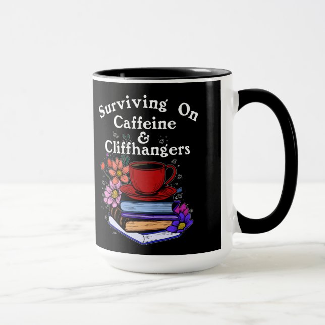 Caffeine And Cliffhangers Colorful Mug (Right)