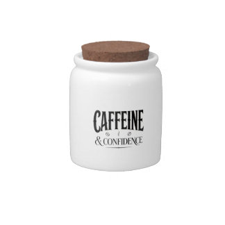 Caffeine and Confidence Coffee Typography Quote Candy Jar