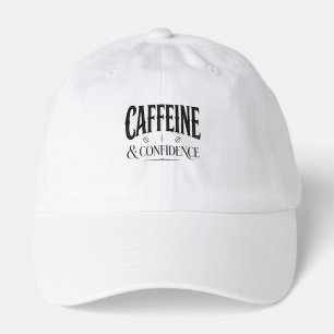 Caffeine and Confidence Coffee Typography Quote Hat