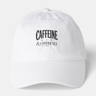Caffeine and Confidence Coffee Typography Quote Hat