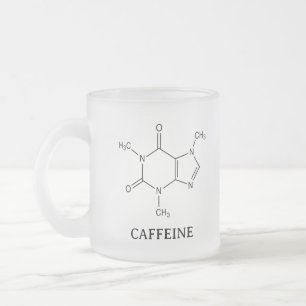 Caffeine Beaker Mug, Chemistry Caffeine Molecule  Frosted Glass Coffee Mug