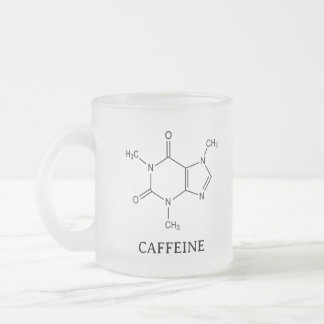 Caffeine Beaker Mug, Chemistry Caffeine Molecule  Frosted Glass Coffee Mug