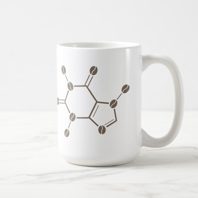 caffeine beans molecule coffee mug (Right)