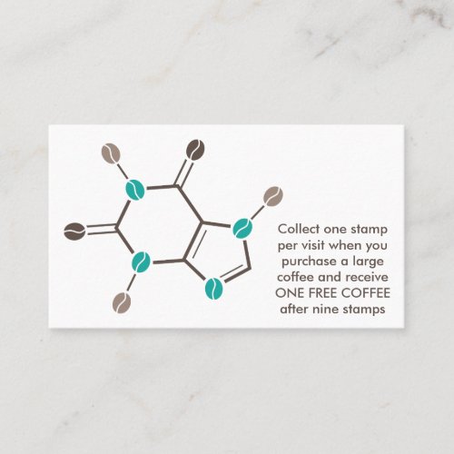 caffeine beans molecule loyalty card