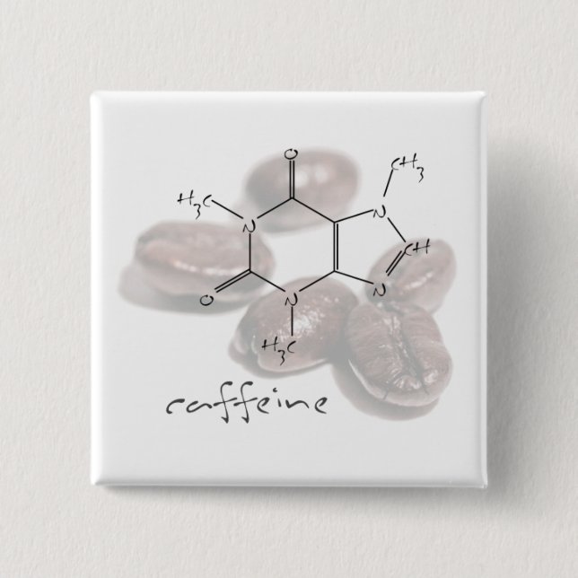 Caffeine beans pinback button (Front)