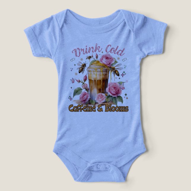 Caffeine & Blooms: Iced Coffee Delight Infant T-shirt (Design Front)