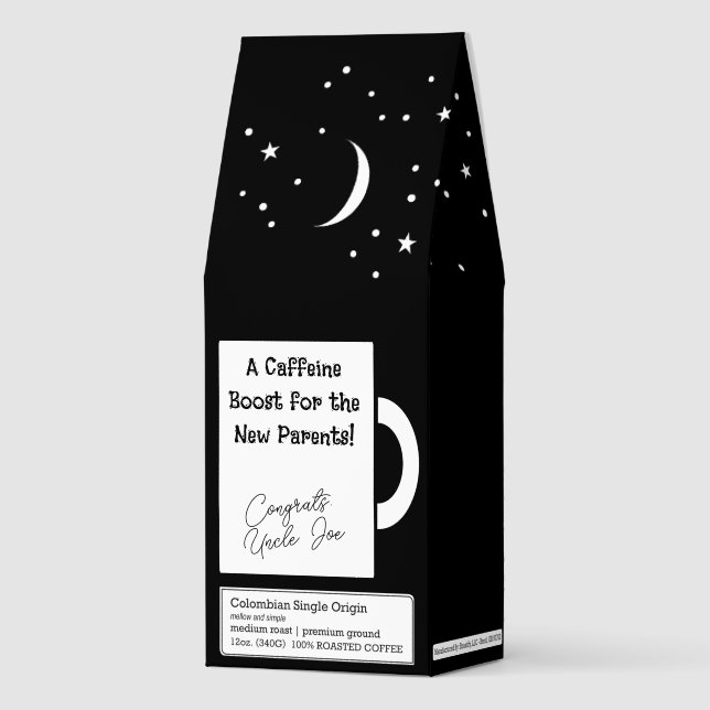 Caffeine Boost for New Parents Congrats Gift Roasted Coffee (Front)
