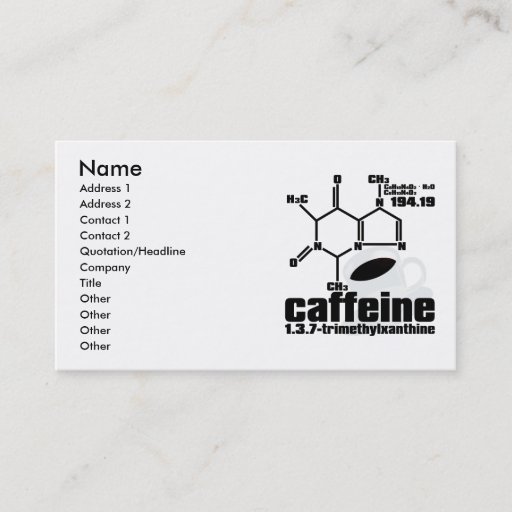 Customizable Caffeine Business Card