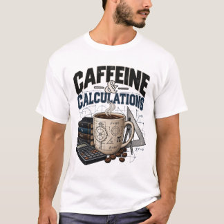Caffeine & Calculations Coffee Engineering Math T-Shirt