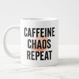 Caffeine. Chaos. Repeat. – Neon Cyberpunk Coffee M Giant Coffee Mug