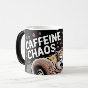 Caffeine Chaos with a squirrel Color Morph Mug