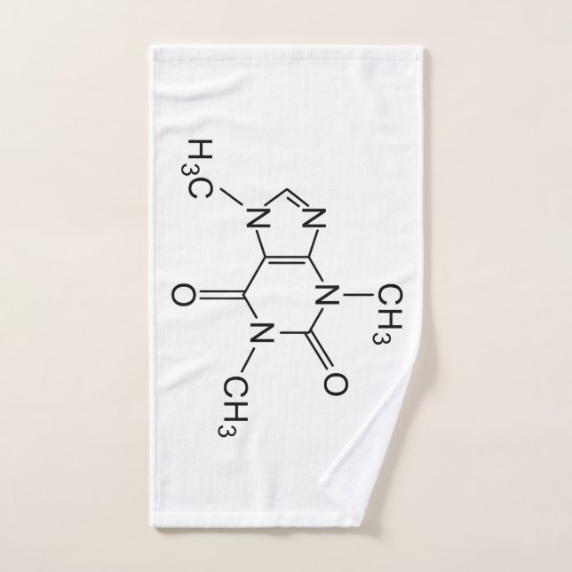caffeine chemical formula coffee chemistry element hand towel  (Hand Towel)