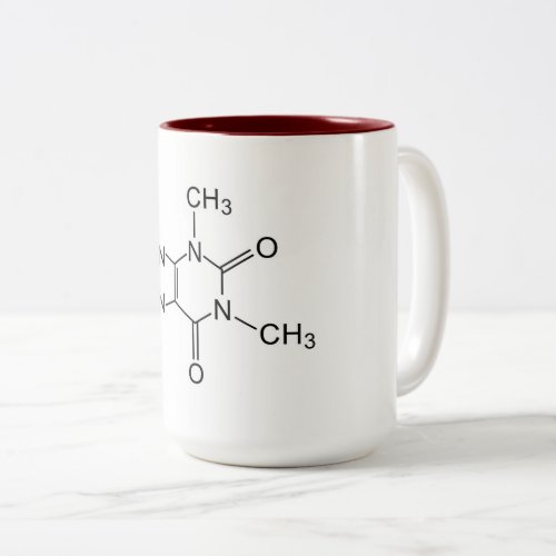 caffeine chemical formula coffee chemistry element Two_Tone coffee mug