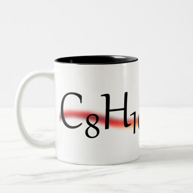 Caffeine Chemical Formula Coffee Mug. Two-Tone Coffee Mug (Left)