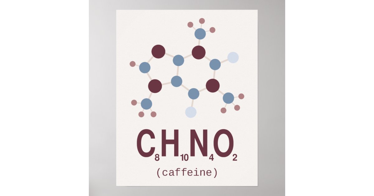 Caffeine Chemical Formula Poster Zazzle