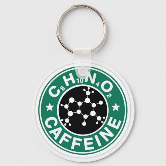 Caffeine Chemistry Keychain (Front)