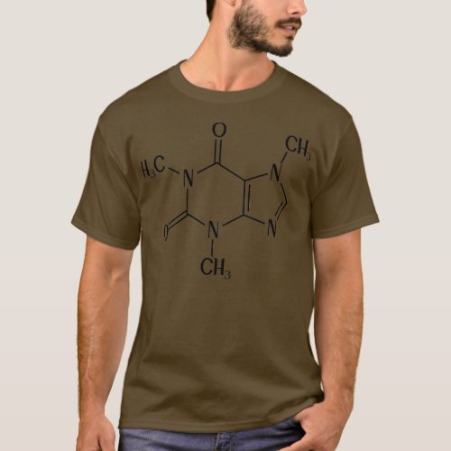 Caffeine Chemistry Structural Formula Molecule Cof T_Shirt