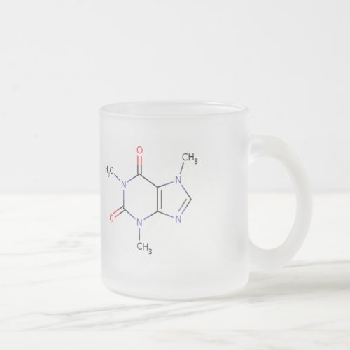 Caffeine Coffee Cup Frosted Glass Coffee Mug