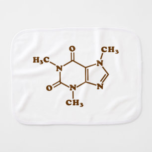 Caffeine Coffee Molecular Chemical Formula Baby Burp Cloth