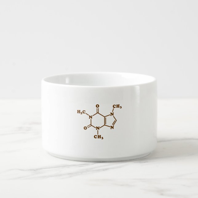 Caffeine Coffee Molecular Chemical Formula Bowl (Center)