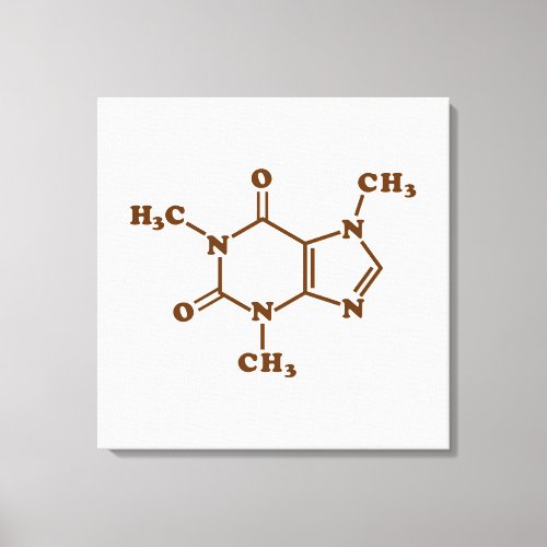 Caffeine Coffee Molecular Chemical Formula Canvas Print