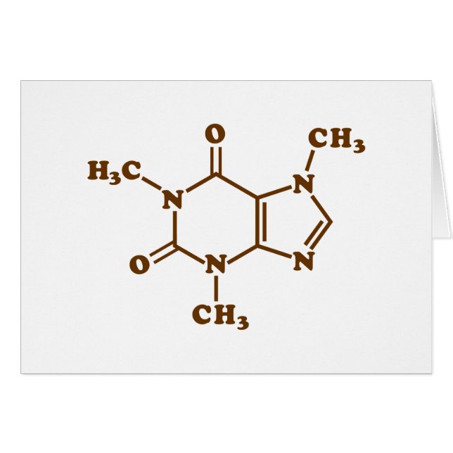Caffeine Coffee Molecular Chemical Formula Cards (Front Horizontal)