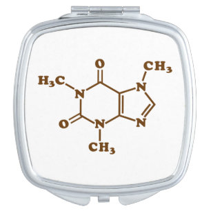 Caffeine Coffee Molecular Chemical Formula Compact Mirror