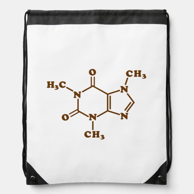 Caffeine Coffee Molecular Chemical Formula Drawstring Bag (Front)