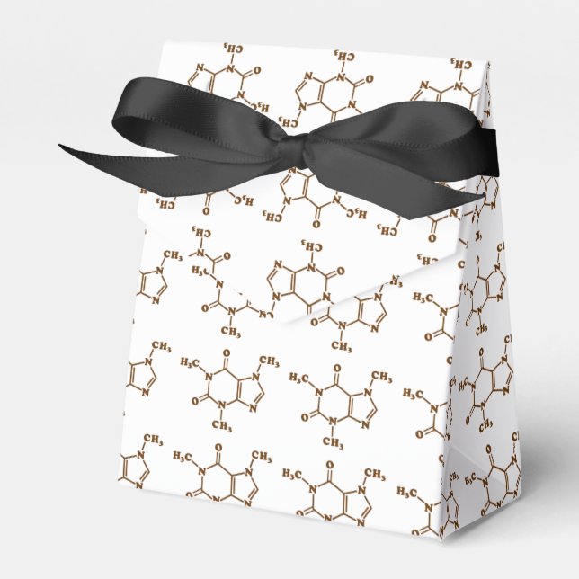 Caffeine Coffee Molecular Chemical Formula Favor Boxes (Front Side)