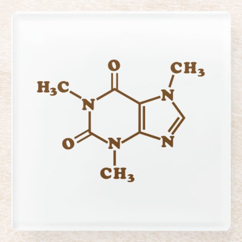 Caffeine Coffee Molecular Chemical Formula Glass Coaster