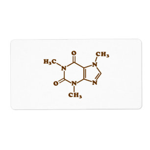 Caffeine Coffee Molecular Chemical Formula Label