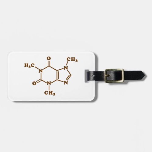 Caffeine Coffee Molecular Chemical Formula Luggage Tag