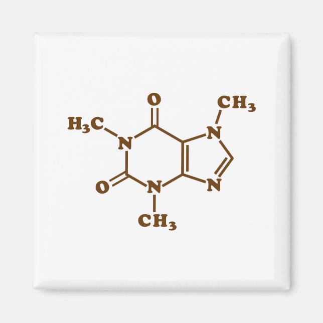 Caffeine Coffee Molecular Chemical Formula Magnet (Front)