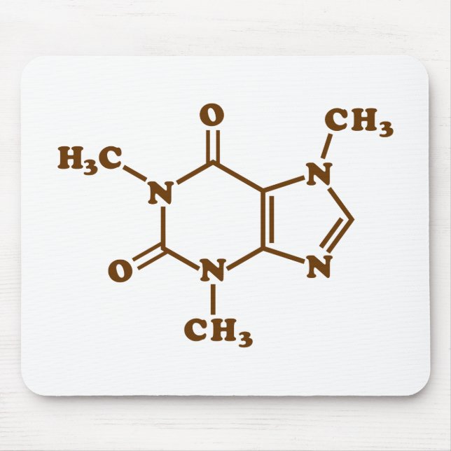 Caffeine Coffee Molecular Chemical Formula Mouse Pad (Front)