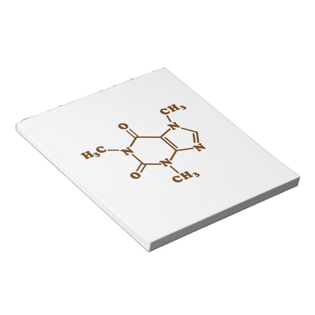 Caffeine Coffee Molecular Chemical Formula Notepad (Angled)