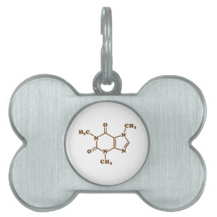 Caffeine Coffee Molecular Chemical Formula Pet ID Tag