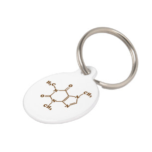 Caffeine Coffee Molecular Chemical Formula Pet ID Tag