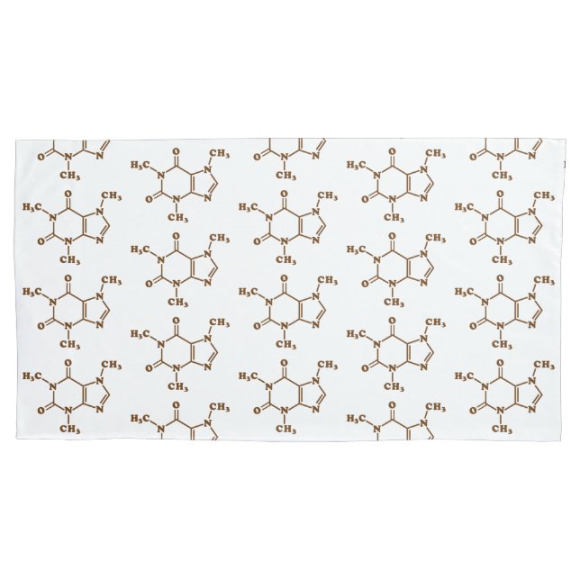 Caffeine Coffee Molecular Chemical Formula Pillow Case (Front-Left)