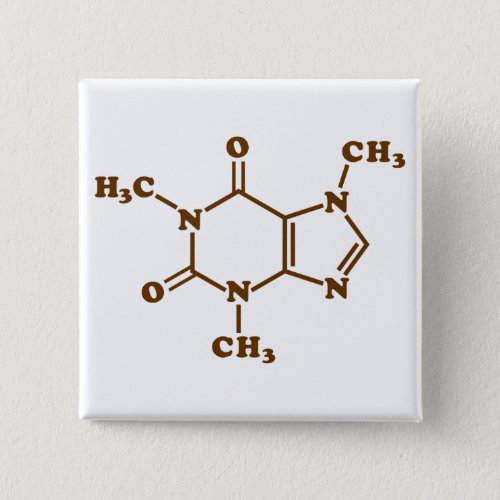 Caffeine Coffee Molecular Chemical Formula Pinback Button
