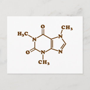 Caffeine Coffee Molecular Chemical Formula Postcard