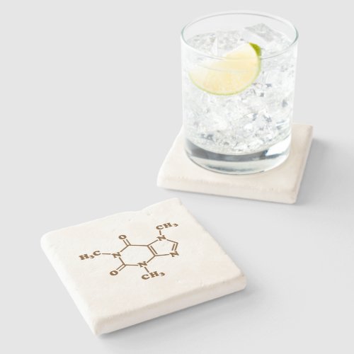 Caffeine Coffee Molecular Chemical Formula Stone Coaster