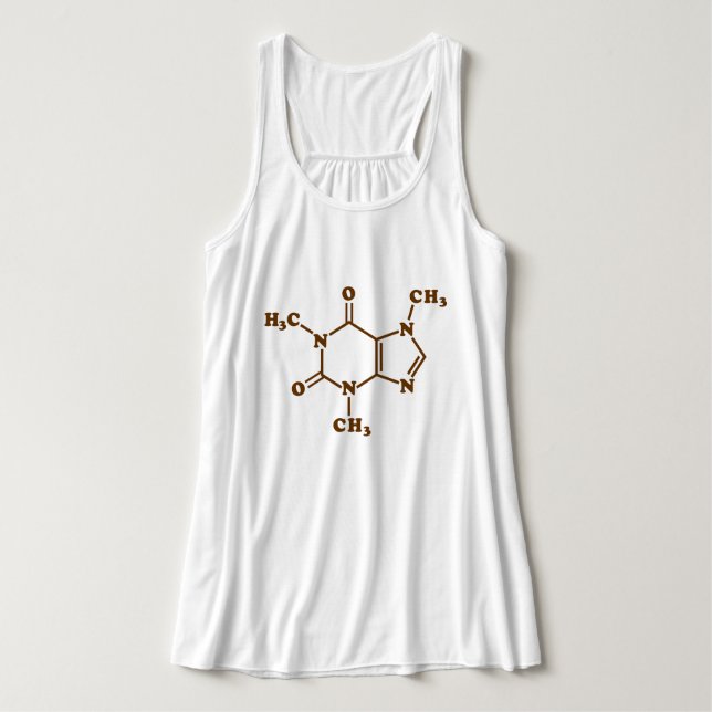 Caffeine Coffee Molecular Chemical Formula Tank Top (Design Front)