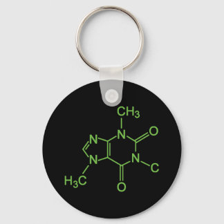 Caffeine Coffee Molecule Chemical Diagram Keychain