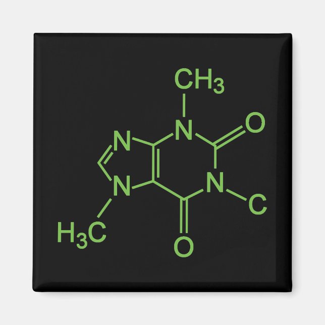 Caffeine Coffee Molecule Chemical Diagram Magnet (Front)